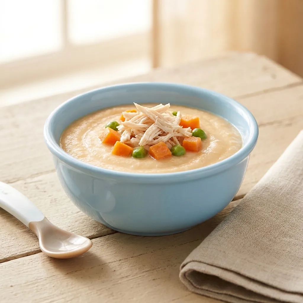 Crema de pollo con vegetales